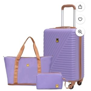 Landisun 3 Piece Carry-on Luggage Sets,Hardside Suitcase Set with Spinner Wheels